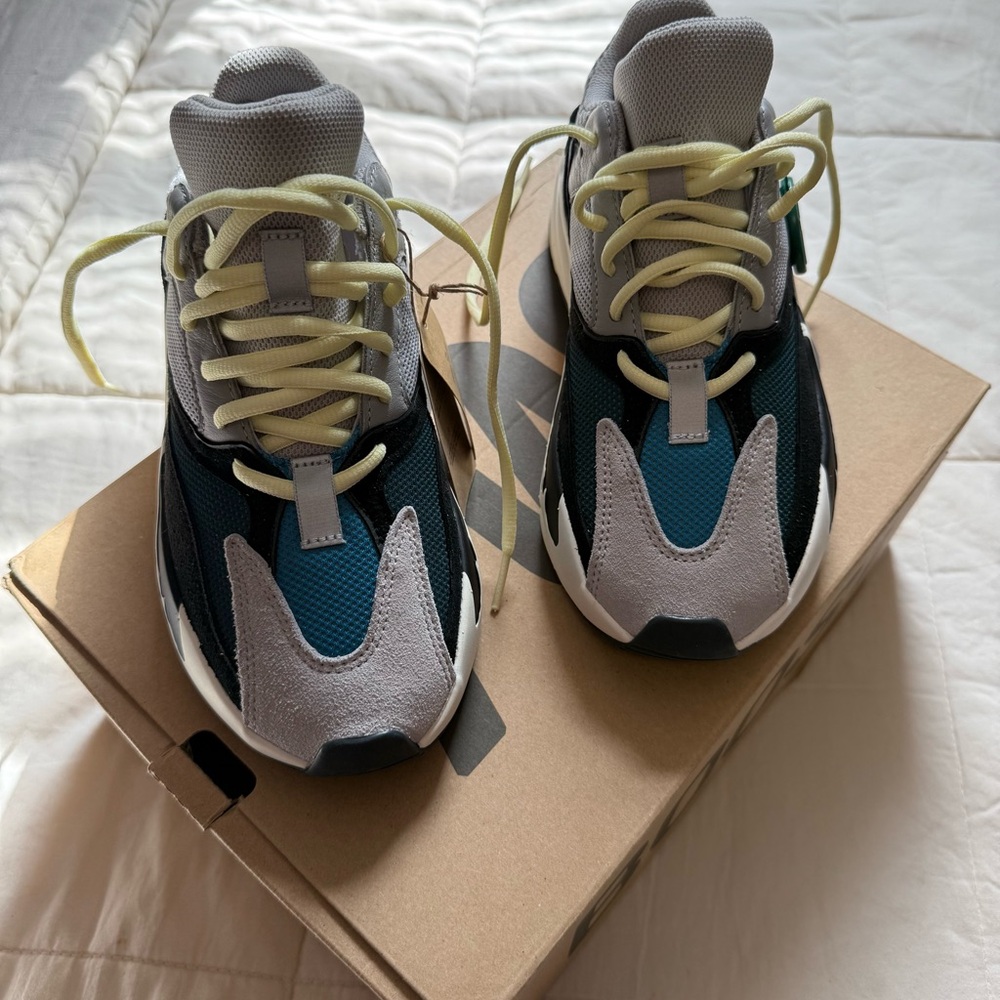 Yeezy Boost 700 Sneakers in Gray, Black, and Teal